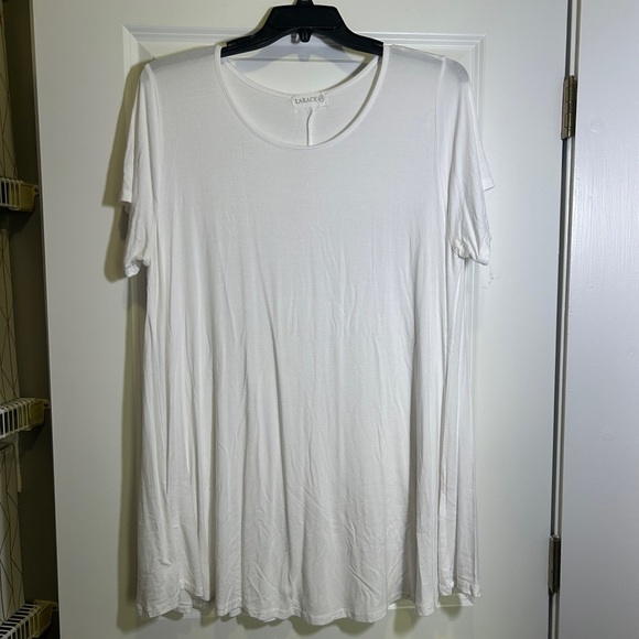 larace Tops - LARA White Oversized Relaxed Short Sleeve Tee